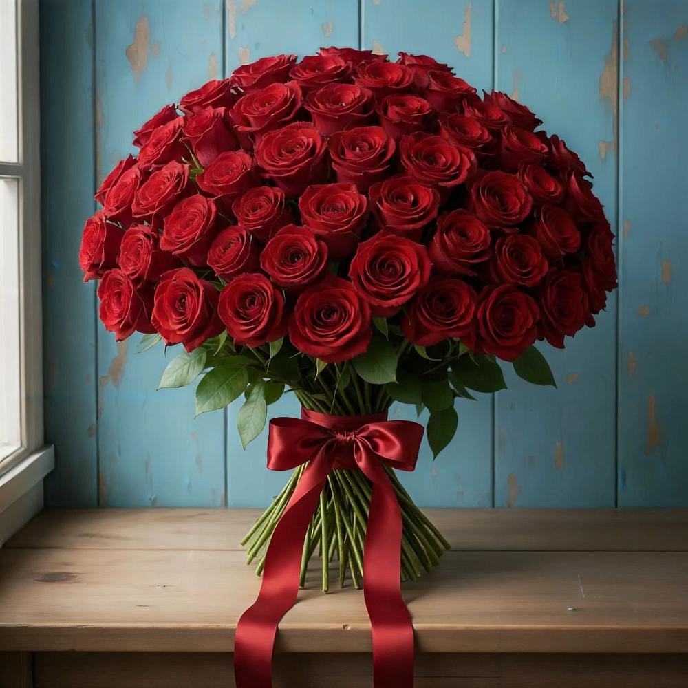 Букет Красные розы Блэк Меджик в Кызыл-Озёк