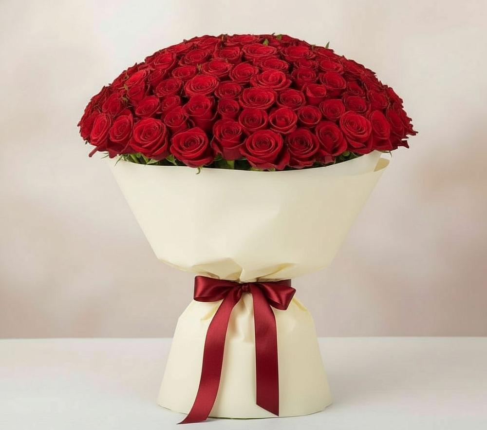 Букет 101 Красная роза Милано в Кызыл-Озёк