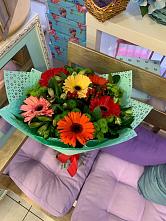 Букет цветов из:  Герберы, Хризантемы и Альстромерии #REPLACE_PRED# Кызыл-Озёк