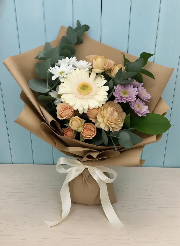 Букет цветов из: Герберы и Хризантемы в Кызыл-Озёк