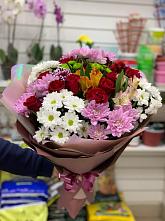 Букет цветов из:  Розы, Хризантемы и Альстромерии #REPLACE_PRED# Кызыл-Озёк