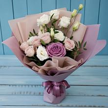 Букет цветов из:  Розы и Лизиантусы в Кызыл-Озёк