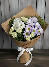 Букет цветов из:  Хризантемы и Розы в Кызыл-Озёк