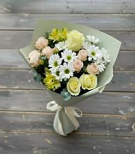 Букет цветов из:  Альстромерии, Розы и Хризантемы в Кызыл-Озёк