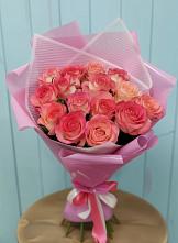 Букет 15 Розовых роз Равель в Кызыл-Озёк